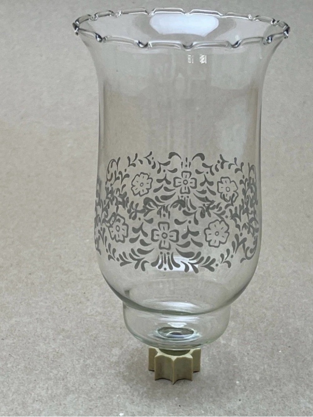 Home Interiors Set Of 2 Etched Glass Hurricane Vintage Votive Can holders Sconce - Picture 2 of 4